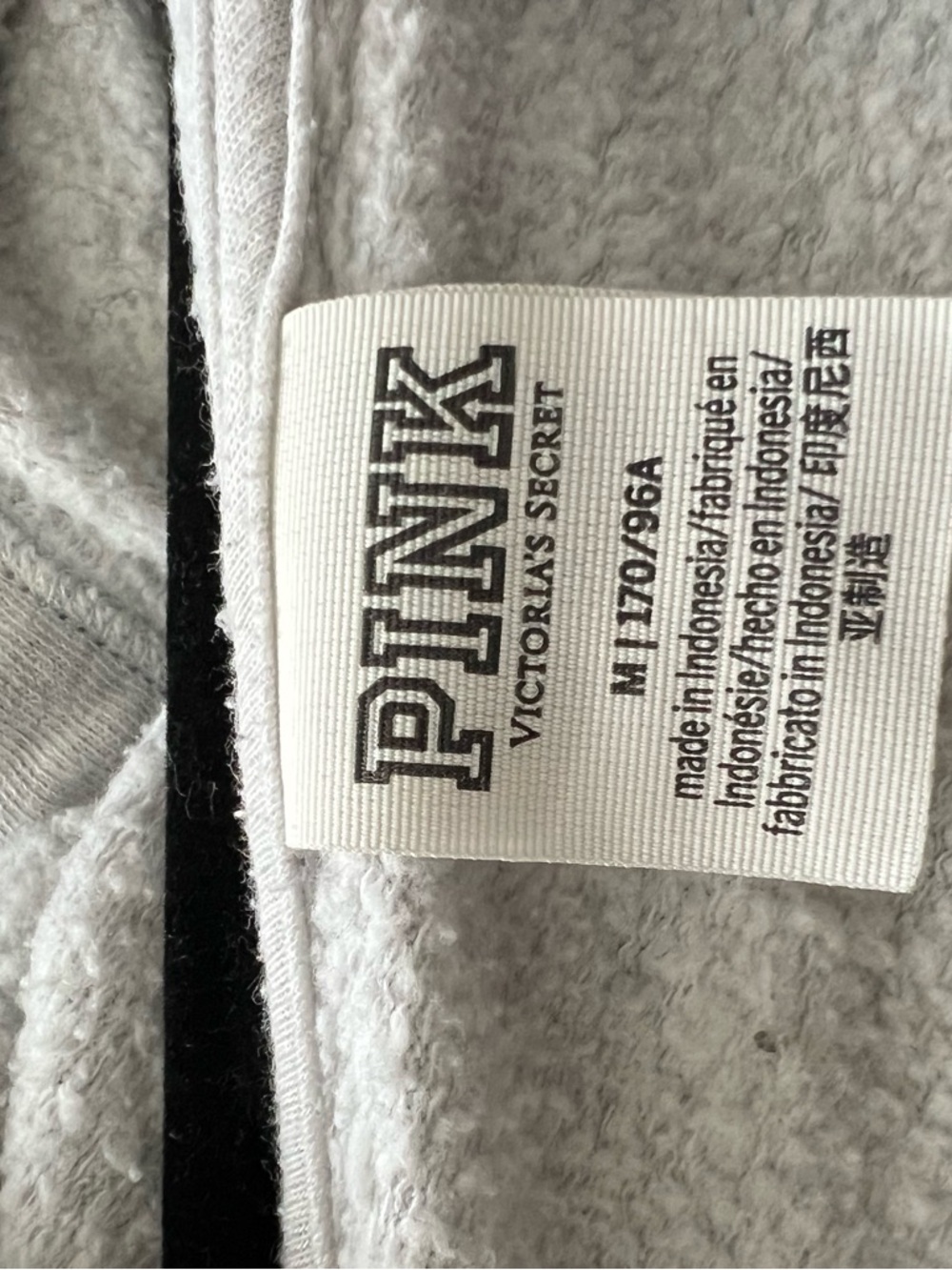 PINK Victoria’s Secret Gray Full Zip Hoodie M Cozy Logo Sweatshirt - Picture 7 of 7